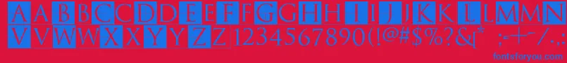 TrajanusbrixInvers Font – Blue Fonts on Red Background