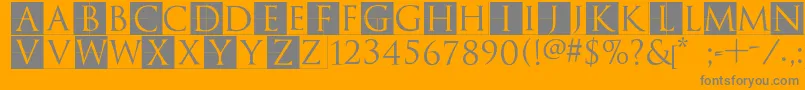 TrajanusbrixInvers-Schriftart – Graue Schriften auf orangefarbenem Hintergrund