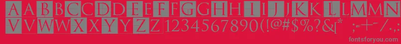 TrajanusbrixInvers Font – Gray Fonts on Red Background