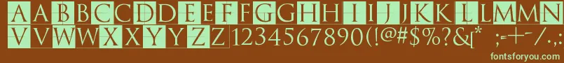 TrajanusbrixInvers Font – Green Fonts on Brown Background