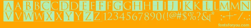 TrajanusbrixInvers Font – Green Fonts on Orange Background