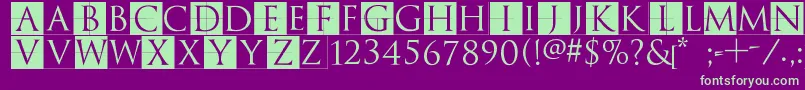 TrajanusbrixInvers Font – Green Fonts on Purple Background