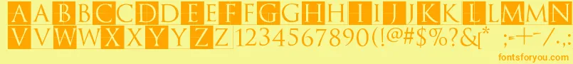 TrajanusbrixInvers Font – Orange Fonts on Yellow Background