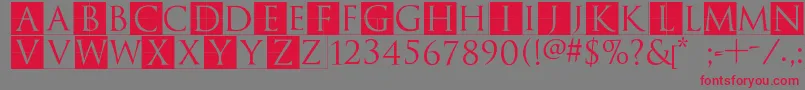 TrajanusbrixInvers Font – Red Fonts on Gray Background