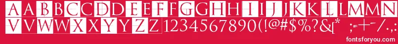 TrajanusbrixInvers Font – White Fonts on Red Background
