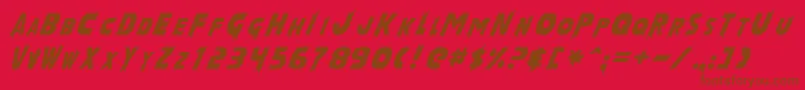Więcej informacji o czcionce LaserRod Czcionka LaserRod – brązowe czcionki na czerwonym tle
