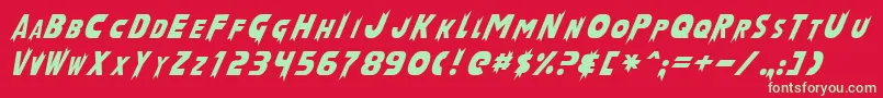 LaserRod Font – Green Fonts on Red Background