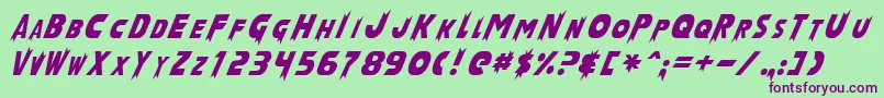 LaserRod Font – Purple Fonts on Green Background