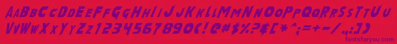 LaserRod Font – Purple Fonts on Red Background