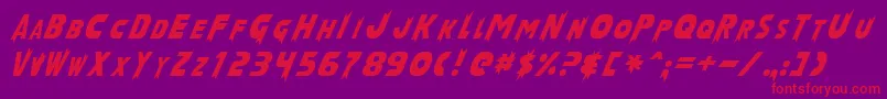 LaserRod-Schriftart – Rote Schriften auf violettem Hintergrund