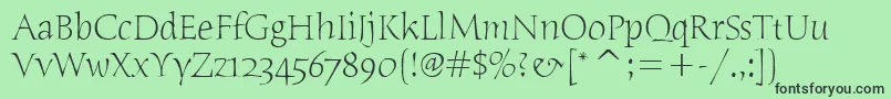 フォントHumanaSerifItcTtLight – 緑の背景に黒い文字