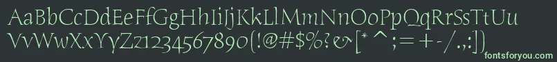 fuente HumanaSerifItcTtLight – Fuentes Verdes Sobre Fondo Negro