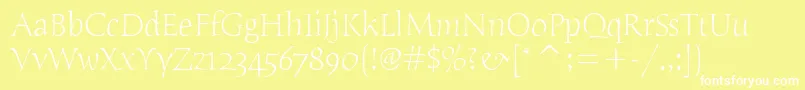 HumanaSerifItcTtLight Font – White Fonts on Yellow Background