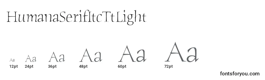 HumanaSerifItcTtLight Font Sizes