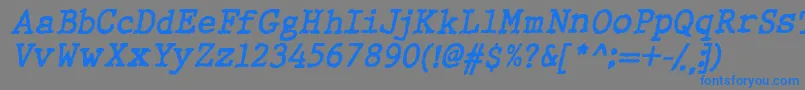 フォントWbxgti – 灰色の背景に青い文字