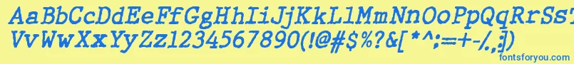 Wbxgti Font – Blue Fonts on Yellow Background