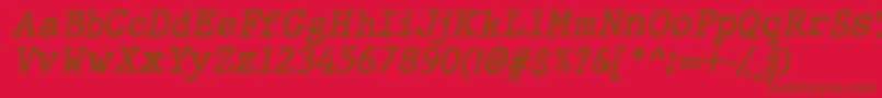 Wbxgti-Schriftart – Braune Schriften auf rotem Hintergrund