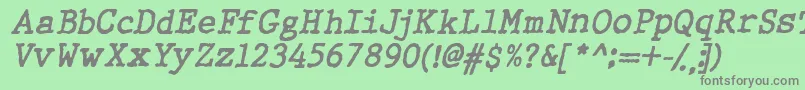 フォントWbxgti – 緑の背景に灰色の文字