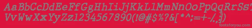 フォントWbxgti – 赤い背景に灰色の文字