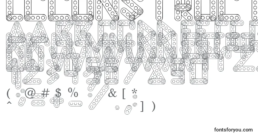 LcConstruct-fontti – aakkoset, numerot, erikoismerkit