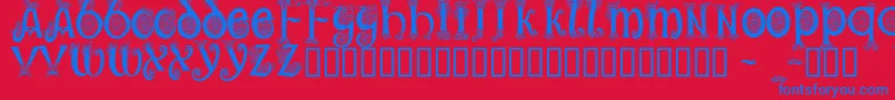 Trueheartc Font – Blue Fonts on Red Background