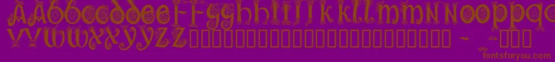 Trueheartc Font – Brown Fonts on Purple Background