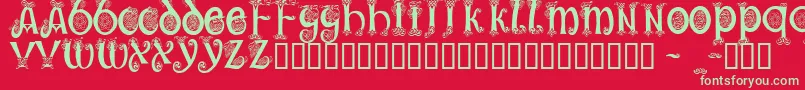 Trueheartc Font – Green Fonts on Red Background