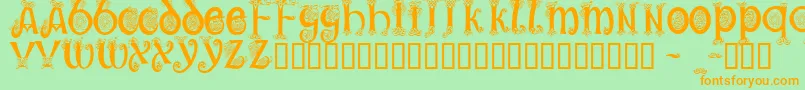 Trueheartc Font – Orange Fonts on Green Background