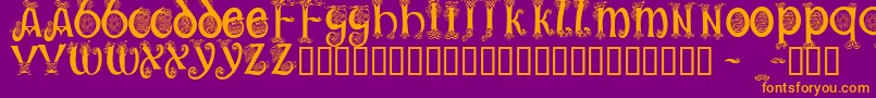 Trueheartc Font – Orange Fonts on Purple Background