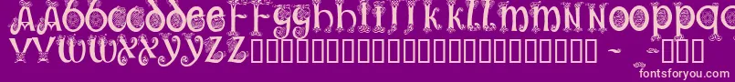 Trueheartc Font – Pink Fonts on Purple Background