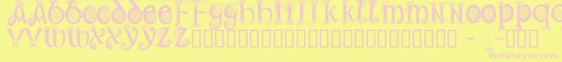 Trueheartc Font – Pink Fonts on Yellow Background