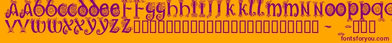 Trueheartc Font – Purple Fonts on Orange Background