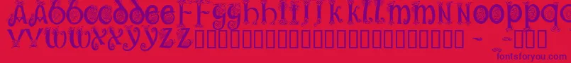 Trueheartc Font – Purple Fonts on Red Background