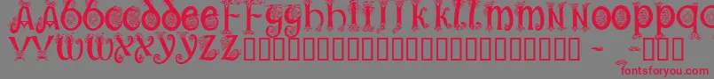 Trueheartc Font – Red Fonts on Gray Background