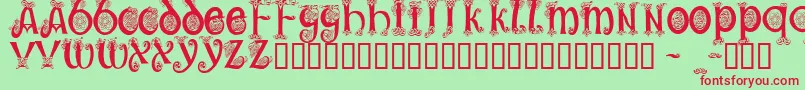 Trueheartc Font – Red Fonts on Green Background