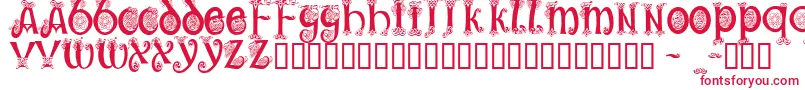 Trueheartc Font – Red Fonts on White Background