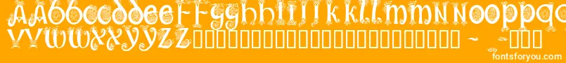 Trueheartc-Schriftart – Weiße Schriften auf orangefarbenem Hintergrund