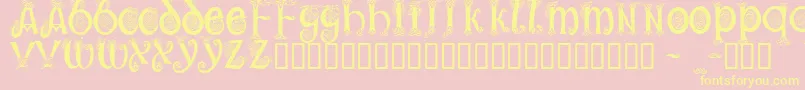 Trueheartc Font – Yellow Fonts on Pink Background