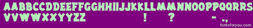 DrifttypeSolid Font – Green Fonts on Purple Background