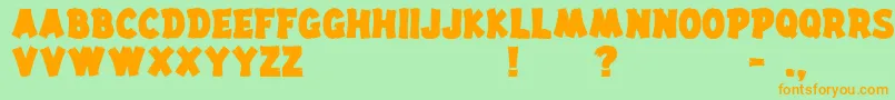 DrifttypeSolid Font – Orange Fonts on Green Background