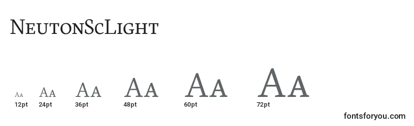 NeutonScLight Font Sizes
