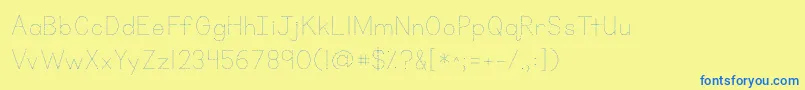 Шрифт Kgprimarydots – синие шрифты на жёлтом фоне