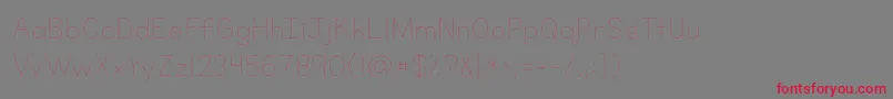 フォントKgprimarydots – 赤い文字の灰色の背景