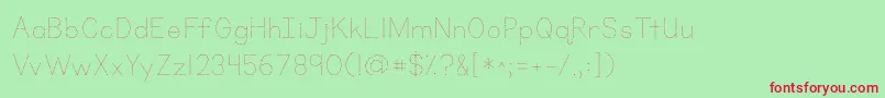 Kgprimarydots Font – Red Fonts on Green Background