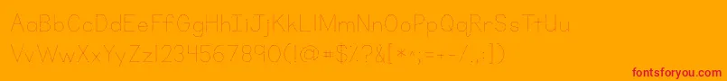 Kgprimarydots Font – Red Fonts on Orange Background