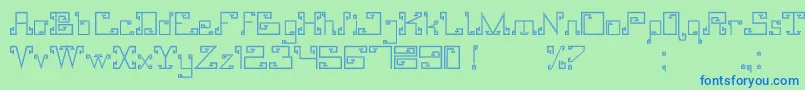 Więcej informacji o czcionce AinuMinzoku Czcionka AinuMinzoku – niebieskie czcionki na zielonym tle