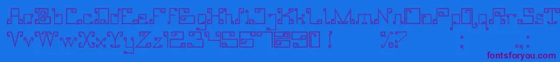 Fonte AinuMinzoku – fontes roxas em um fundo azul