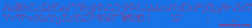 AinuMinzoku Font – Red Fonts on Blue Background