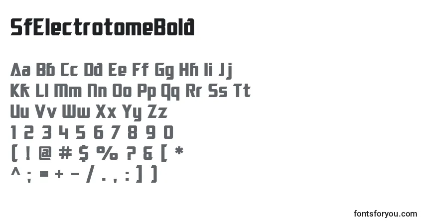A fonte SfElectrotomeBold – alfabeto, números, caracteres especiais