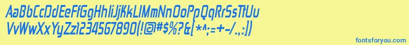 ZektoncdBolditalic Font – Blue Fonts on Yellow Background
